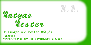 matyas mester business card